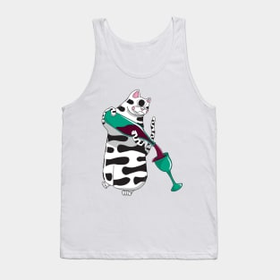 CatWine - Black and White Tank Top